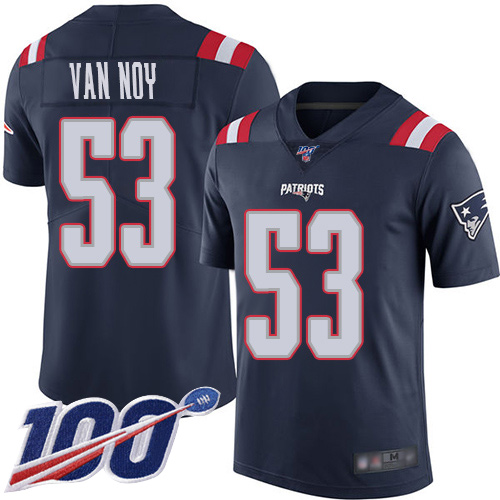 New England Patriots Football #53 100th Season Rush Limited Navy Blue Men Kyle Van Noy NFL Jersey->women nfl jersey->Women Jersey